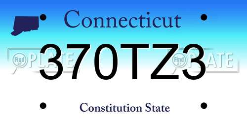 370TZ3 Connecticut License Plate