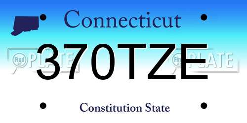 370TZE Connecticut License Plate
