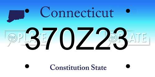370Z23 Connecticut License Plate