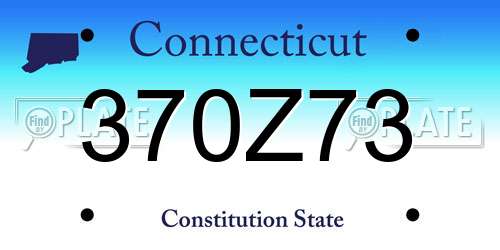 370Z73 Connecticut License Plate
