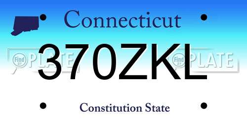 370ZKL Connecticut License Plate