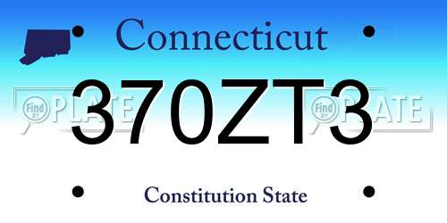 370ZT3 Connecticut License Plate