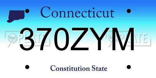370ZYM Connecticut License Plate