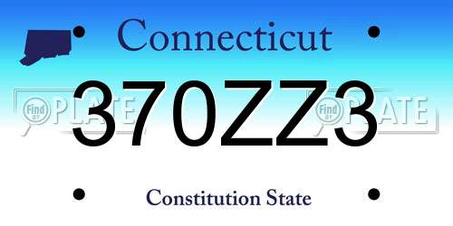 370ZZ3 Connecticut License Plate