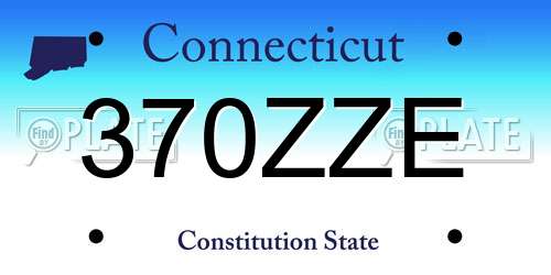 370ZZE Connecticut License Plate