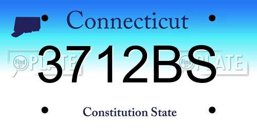 3712BS Connecticut License Plate