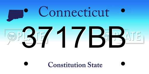 3717BB Connecticut License Plate