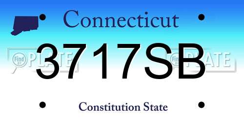 3717SB Connecticut License Plate