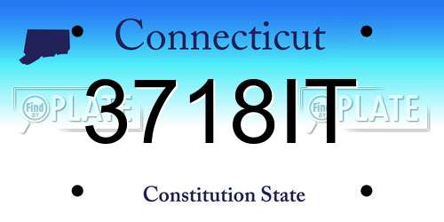 3718IT Connecticut License Plate