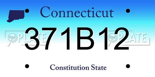 371B12 Connecticut License Plate