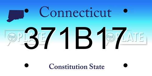 371B17 Connecticut License Plate