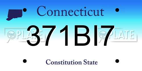 371BI7 Connecticut License Plate