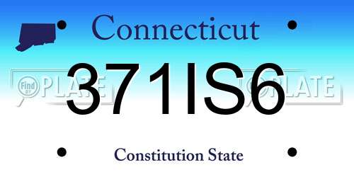 371IS6 Connecticut License Plate