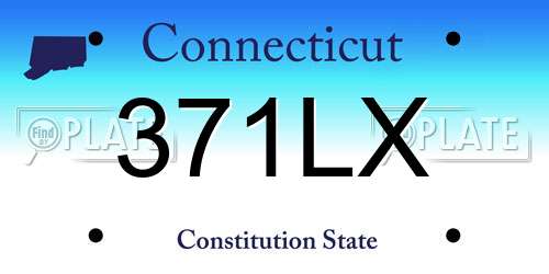 371LX Connecticut License Plate