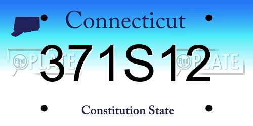371S12 Connecticut License Plate
