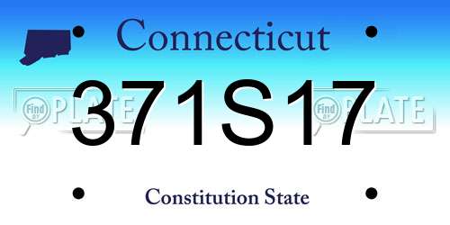 371S17 Connecticut License Plate