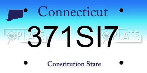 371SI7 Connecticut License Plate