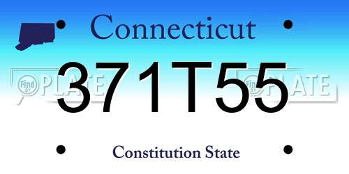 371T55 Connecticut License Plate