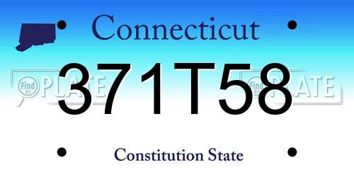 371T58 Connecticut License Plate