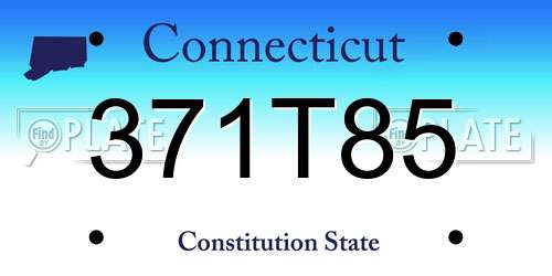 371T85 Connecticut License Plate