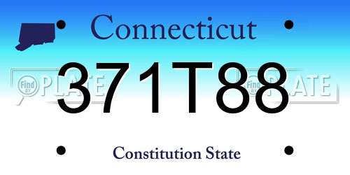 371T88 Connecticut License Plate