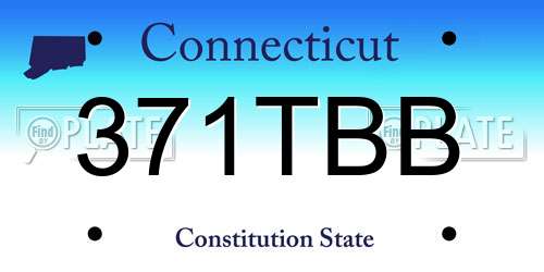 371TBB Connecticut License Plate