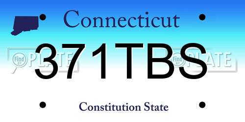 371TBS Connecticut License Plate