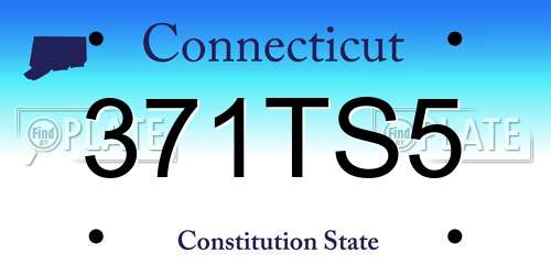 371TS5 Connecticut License Plate
