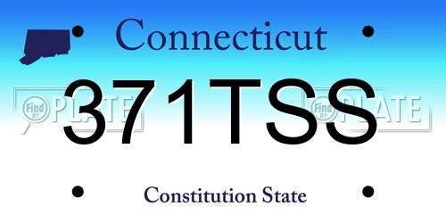 371TSS Connecticut License Plate