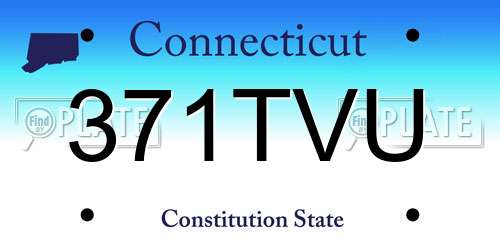 371TVU Connecticut License Plate