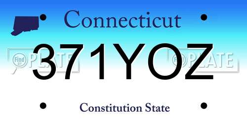 371YOZ Connecticut License Plate