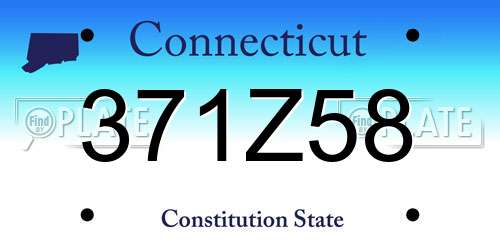 371Z58 Connecticut License Plate