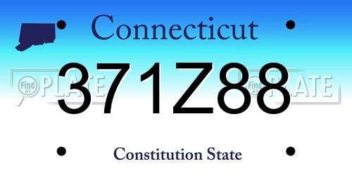 371Z88 Connecticut License Plate