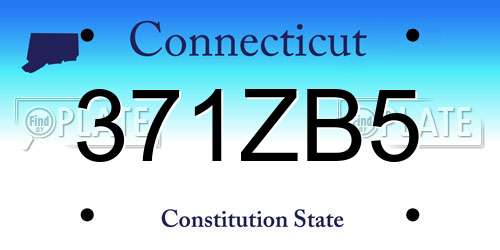 371ZB5 Connecticut License Plate