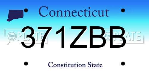 371ZBB Connecticut License Plate