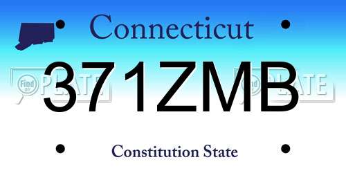 371ZMB Connecticut License Plate