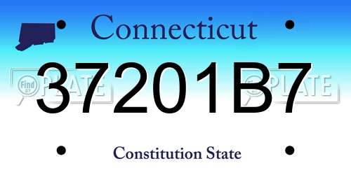37201B7 Connecticut License Plate