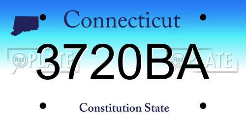 3720BA Connecticut License Plate