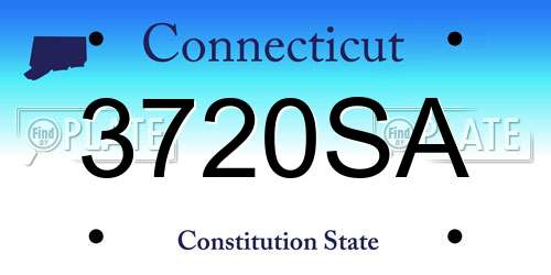 3720SA Connecticut License Plate