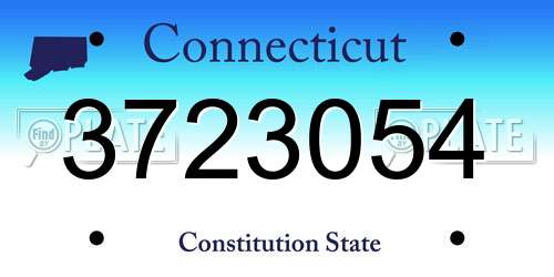 3723054 Connecticut License Plate