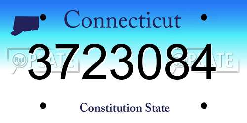 3723084 Connecticut License Plate