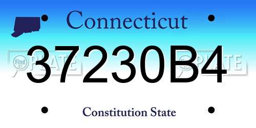 37230B4 Connecticut License Plate