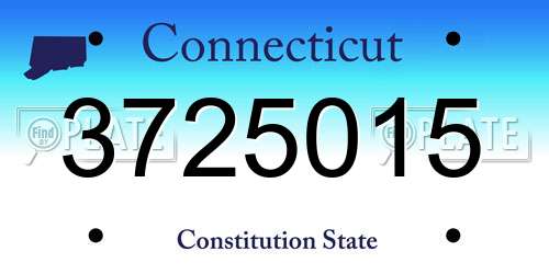 3725015 Connecticut License Plate