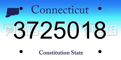 3725018 Connecticut License Plate