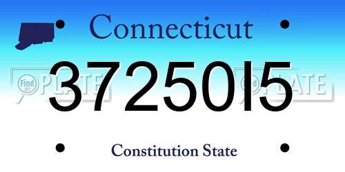 37250I5 Connecticut License Plate