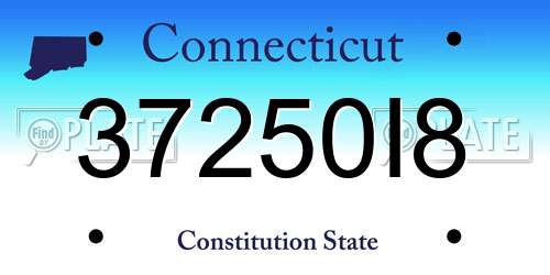 37250I8 Connecticut License Plate