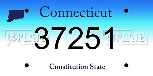 37251 Connecticut License Plate