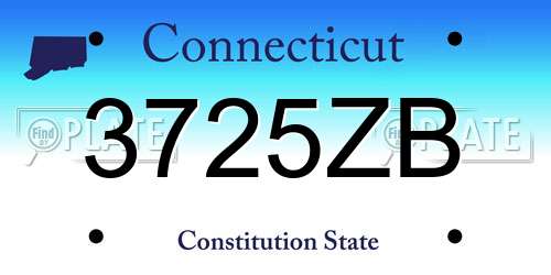 3725ZB Connecticut License Plate