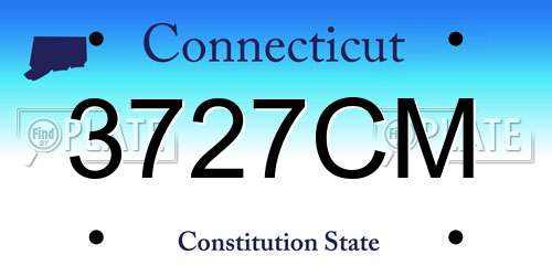 3727CM Connecticut License Plate