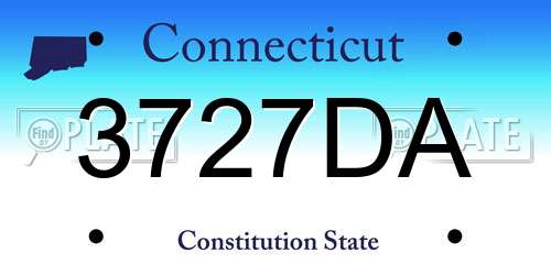 3727DA Connecticut License Plate